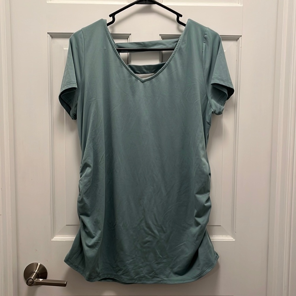 {Full Moon Maternity} Super Soft Short Sleeve Shirt - Seafoam Green - XL